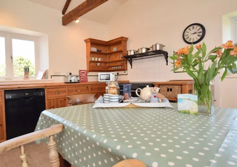 The dining area at Long Cottage, Trelights