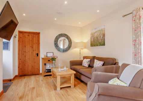 The living area at Long Horn Barn, Launceston