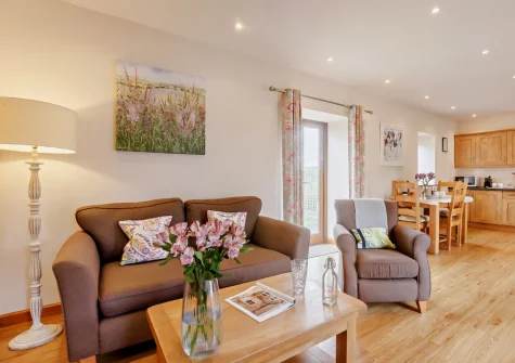 The living area at Long Horn Barn, Launceston