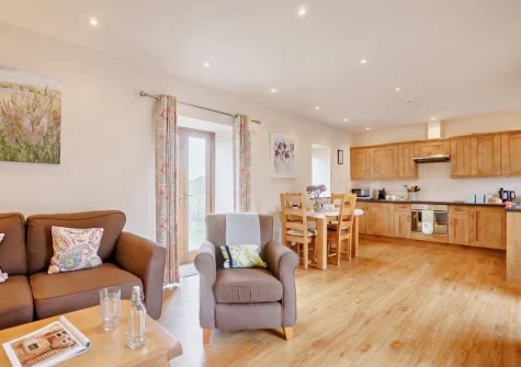 The living area at Long Horn Barn, Launceston