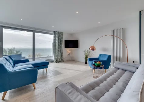 The living area at Longitude 5° W, Porthleven