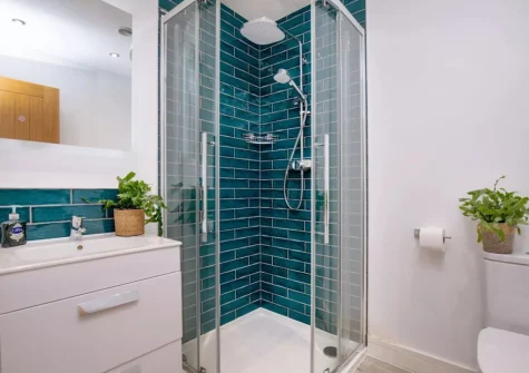 The shower room at Longpark Linhay, Compton