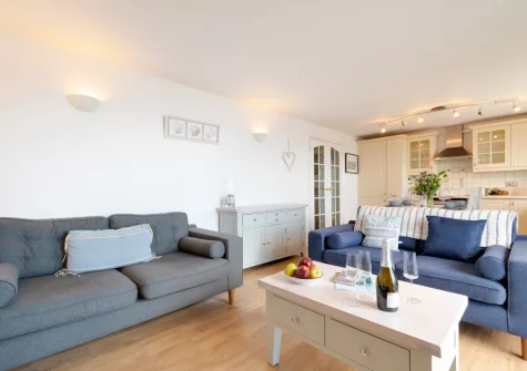 The living area at Loveday, Porthleven