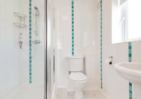 Bedroom #1 en-suite shower room at Loveday, Porthleven