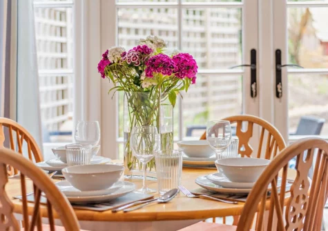 The dining area at Loventor Cottage, Instow