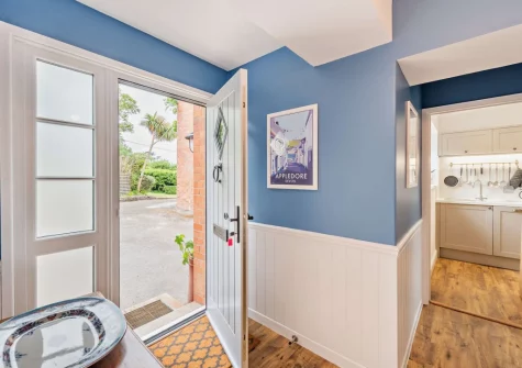 The entrance hallway at Loventor Cottage, Instow