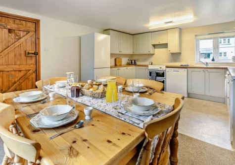 The kitchen & dining area at Loveny Cottage, Two Waters Foot