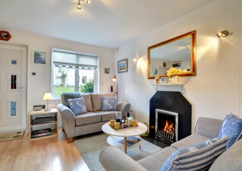 The living area at Lowen Cottage, Padstow