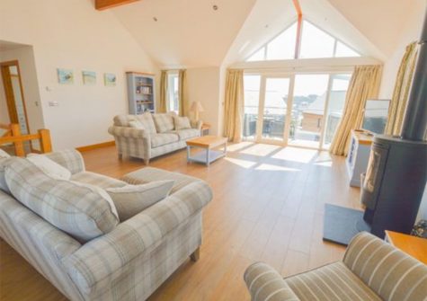 The living area at Lowenna, Coverack