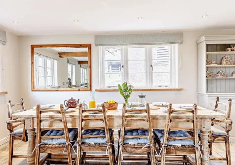The dining area at Lower Cannington Cottage, Witheridge