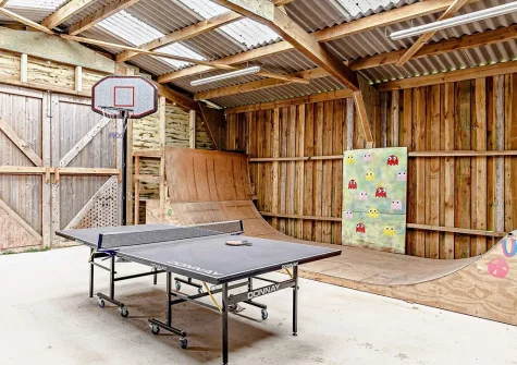 The games barn at Lower Cannington Cottage, Witheridge