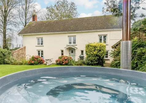 The Swedish wood fired hot tub at Lower Cannington Cottage, Witheridge