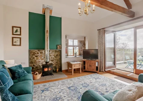 The living area at Lower Chasty Barn, Holsworthy