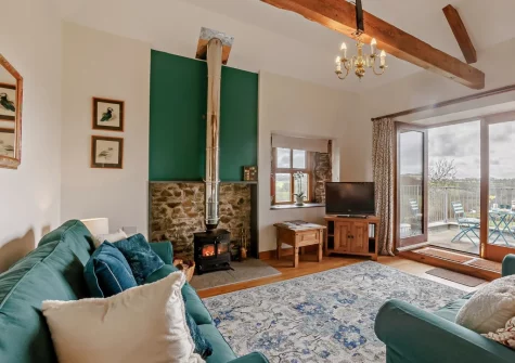 The living area at Lower Chasty Barn, Holsworthy