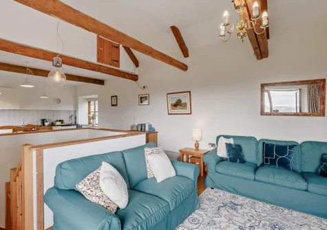 The living area at Lower Chasty Barn, Holsworthy