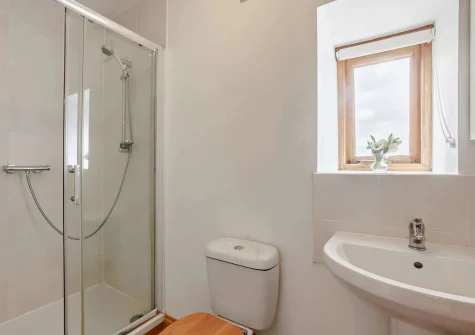 Bedroom #1 en-suite shower room at Lower Chasty Barn, Holsworthy