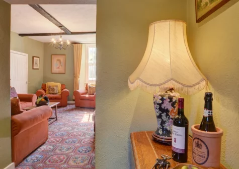 The living room at Lower Dean Farm, Parracombe