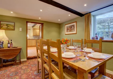 The dining room at Lower Dean Farm, Parracombe