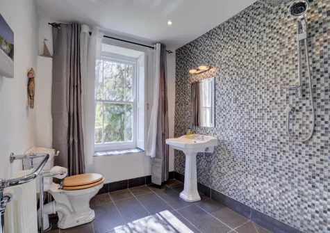 The wet room at Lower Dean Farm, Parracombe