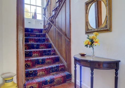 The stairs up to the first floor at Lower Dean Farm, Parracombe