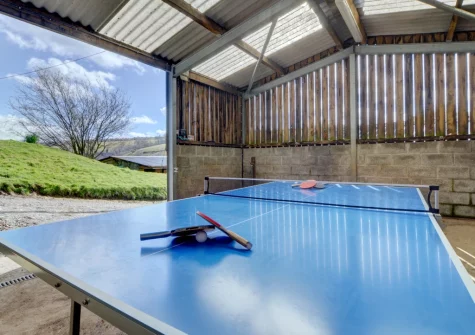 The games room at Lower Dean Farm, Parracombe