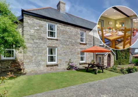 Lower Dean Farm has expansive gardens, hot tub, games room and adjacent riding stables to keep the whole family entertained