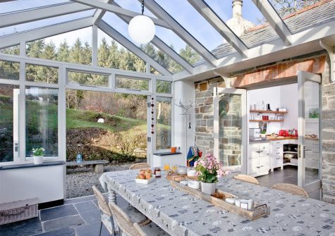 The conservatory dining area at Lower Margate, Fletchersbridge