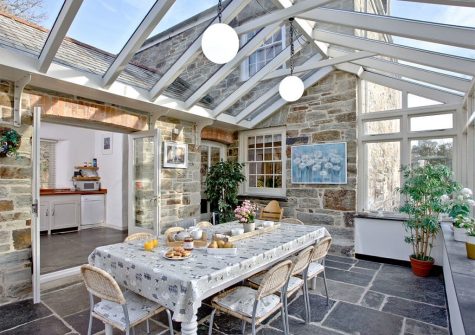 The conservatory dining area at Lower Margate, Fletchersbridge