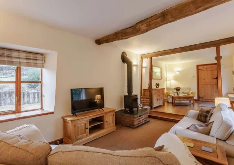The living room at Lower Yeoland Barn, Swimbridge