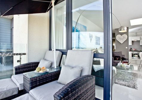 The balcony at Luna Blue, Tre Lowen, Newquay