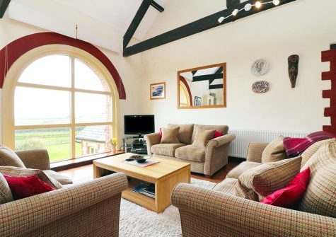 The living area at Lundy View, The Granary, Higher Clovelly