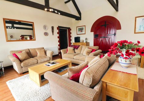 The living area at Lundy View, The Granary, Higher Clovelly