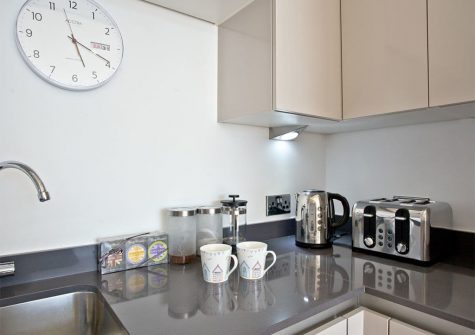 The kitchen at Lusty Beach View, One Lusty Glaze, Newquay
