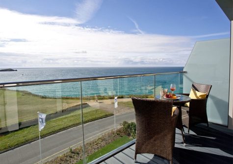 The balcony & sea view at Lusty Beach View, One Lusty Glaze, Newquay