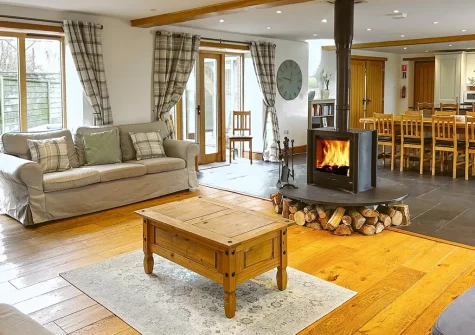 The living room at Lympscott Barn, Bradworthy