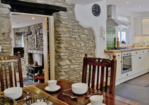 The kitchen & dining area at Lynton Cottage, Combe Martin