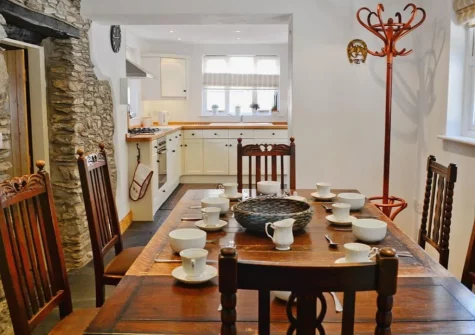 The dining area at Lynton Cottage, Combe Martin