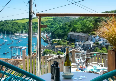 The patio & outdoor sitting area at Lynton, Polruan