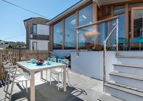 The patio & alfresco dining area at Lynton, Polruan