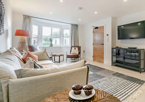 The living area at Lyonesse, Tregenna Castle, St Ives