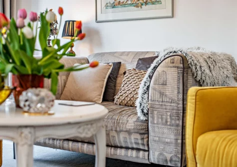 The living area at Maison Brun, Charlestown