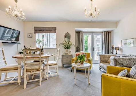 The living & dining area at Maison Brun, Charlestown