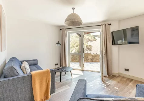 The living area at Malmsmead, Croyde