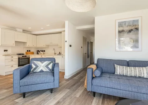 The living area at Malmsmead, Croyde