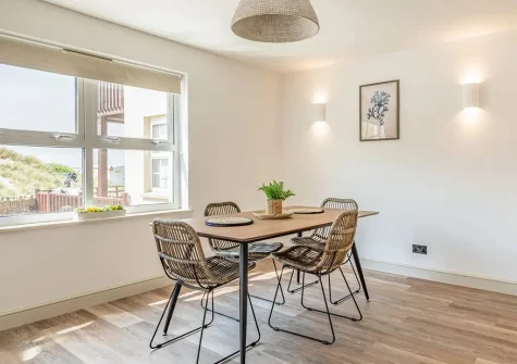 The dining area at Malmsmead, Croyde