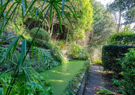 The well manicured terraced garden at Mandalay, Salcombe