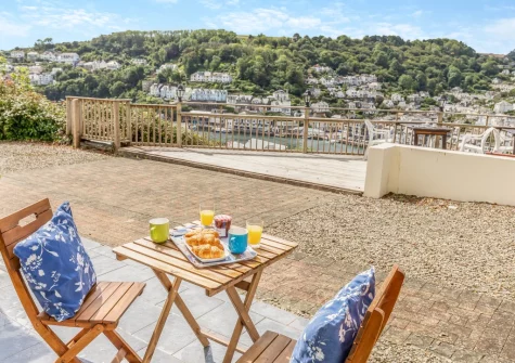 The patio & outdoor sitting area at Manor House, Looe
