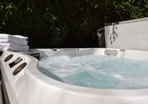 The six seater hot tub at Maple Barn, Torrington
