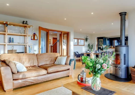 The living area at March House, Wembury