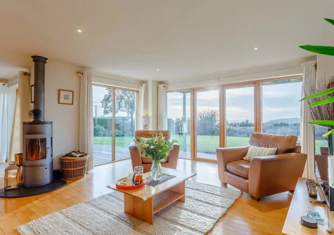 The living area at March House, Wembury